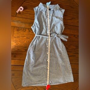 Tommy Hilfiger Blue and White Striped Midi Dress